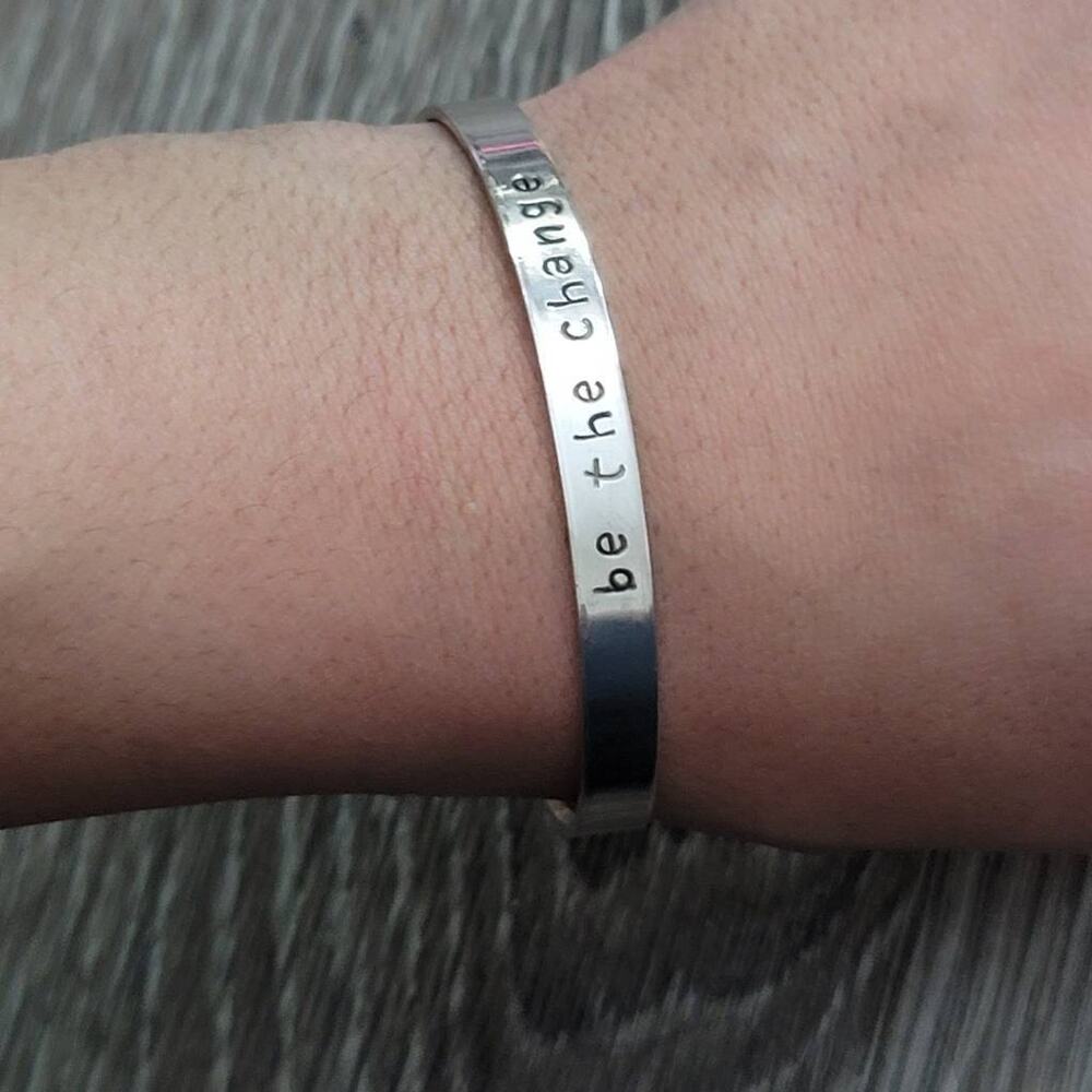 925 Sterling Silver Be The Change Cuff